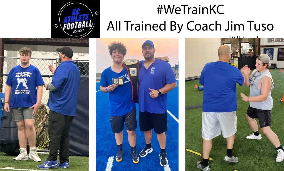 Offensive Line Football Training part of Kansas City Athlete Training Football Academy for youth, middle school and high school athletes with group classes and private training along with camps and speed and agility classes for all sports and athletics in Kansas City Missouri