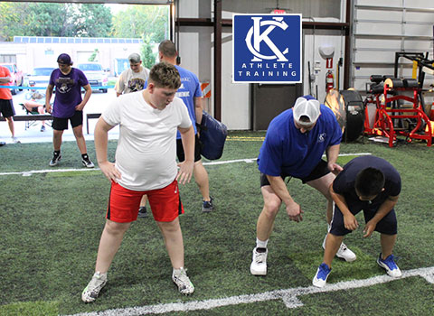 Kansas City Athlete Training Offensive Line Football Academy Group Classes and Private 1 on 1 Lessons for youth, middle school and high school football players looking to improve and gain confidence becoming a better offensive lineman whether it is Center, Guard, or Tackle on the football field with fundamentals being taught at the WeTrainKC Indoor Facility in Kansas City Missouri