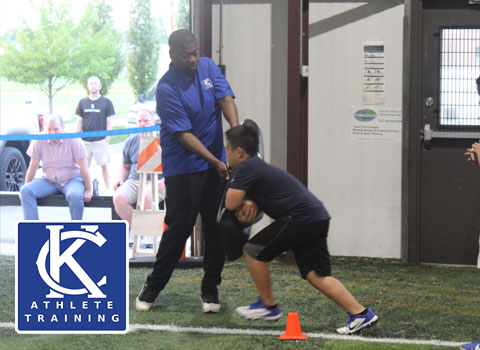 Kansas City Athlete Training Running Back Football Academy Group Classes and Private 1 on 1 Lessons for youth, middle school and high school football players looking to improve and excel at the Running Back position with fundamentals being taught at the WeTrainKC Indoor Facility in Kansas City Missouri