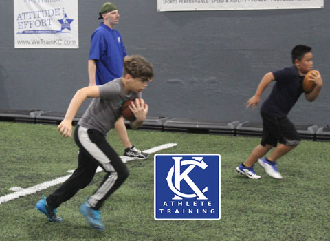 Kansas City Athlete Training Running Back Football Academy Group Classes and Private Running Back 1 on 1 Lessons for youth, middle school and high school football players looking to improve and excel at the Running Back position with fundamentals being taught at the WeTrainKC Indoor Facility in Kansas City Missouri