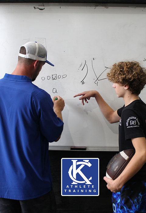 Kansas City Athlete Training Running Back Football Academy Group Classes and Private Running Back 1 on 1 Lessons for youth, middle school and high school football players looking to improve and excel at the Running Back position with fundamentals being taught at the WeTrainKC Indoor Facility in Kansas City Missouri