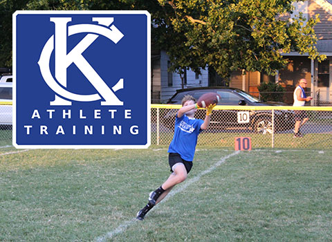 Kansas City Athlete Training Wide Receiver Football Academy Group Classes and Private Wide Receiver 1 on 1 Lessons for youth, middle school and high school football players including boys and girls looking to improve and excel at the Wide Receiver position with fundamentals being taught at the WeTrainKC Indoor Facility in Kansas City Missouri